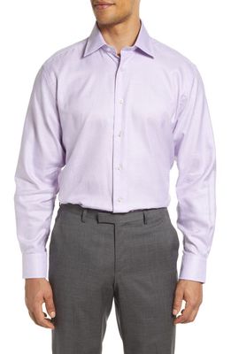 David Donahue Micropattern Dress Shirt in Lilac