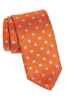 David Donahue Neat Silk Tie in Melon