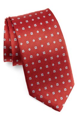 David Donahue Neat Silk Tie in Red