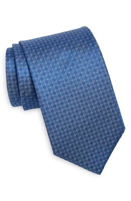 David Donahue Neat Silk X-Long Tie in Blue