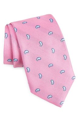 David Donahue Paisley Silk Neck Tie in Pink
