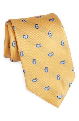 David Donahue Paisley Silk Neck Tie in Yellow