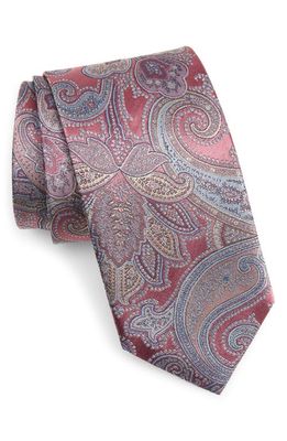 David Donahue Paisley Silk Tie in Pink