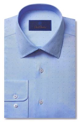 David Donahue Regular Fit Cotton Dress Shirt in Light Blue
