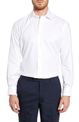 David Donahue Regular Fit Cotton Oxford Dress Shirt in White