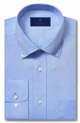 David Donahue Regular Fit Pinpoint Oxford Non-Iron Dress Shirt in Blue