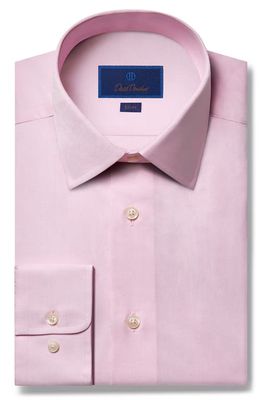 David Donahue Slim Fit Cotton Poplin Dress Shirt in Pink
