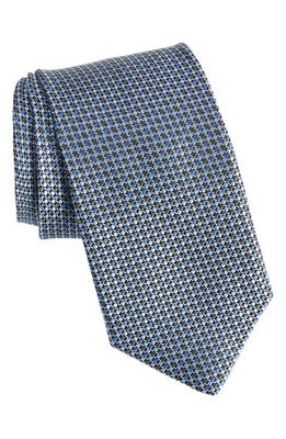 David Donahue Textured Microdot Silk Tie in Charcoal/Black