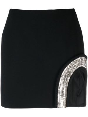 David Koma asymmetric crystal-embellished miniskirt - Black