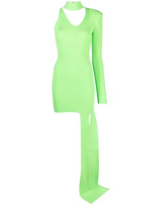 David Koma asymmetric-hem cut-out minidress - Green
