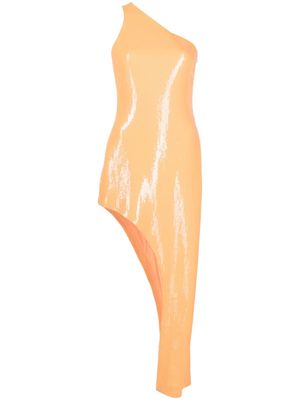 David Koma asymmetric sequin-embellished dress - Orange