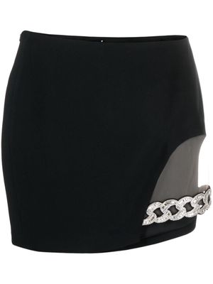 David Koma chain-link asymmetric miniskirt - Black