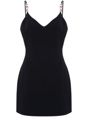 David Koma crystal-embellished cady mini dress - Black