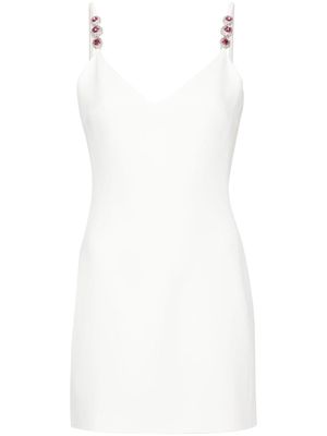 David Koma crystal-embellished crepe mini dress - White
