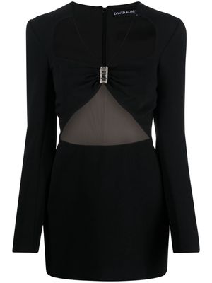 David Koma crystal-embellished cut-out minidress - Black