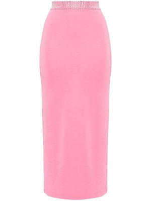 David Koma crystal-embellished midi skirt - Pink