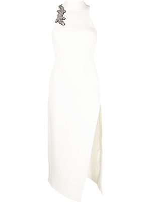 David Koma crystal-embellished sleeveless midi dress - White