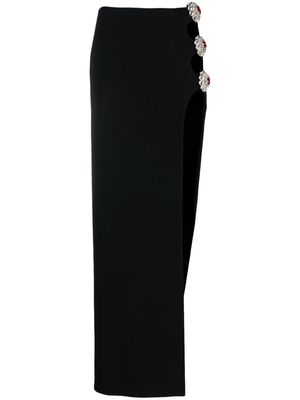 David Koma cut-out detail crystal-embellished skirt - Black