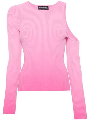 David Koma cut-put gradient knit top - Pink