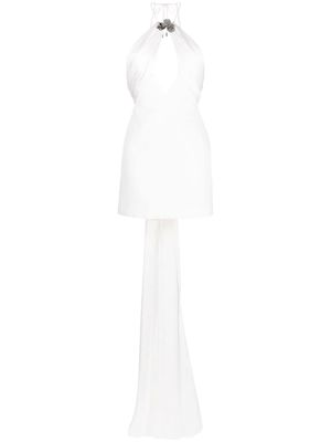 David Koma drape-panel sleeveless dress - White
