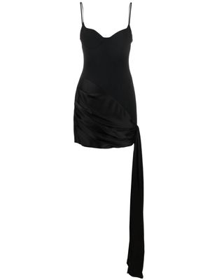 David Koma draped-skirt panelled minidress - Black