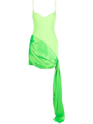 David Koma draped-skirt panelled mnidress - Green