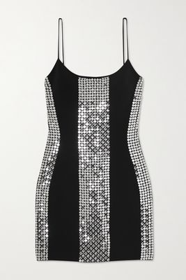 David Koma - Embellished Cady Mini Dress - Black