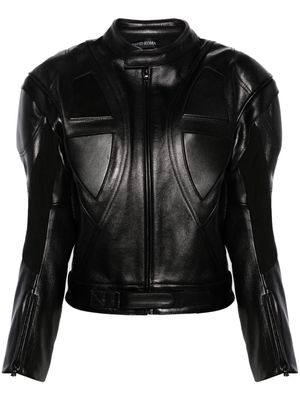 David Koma embossed leather jacket - Black