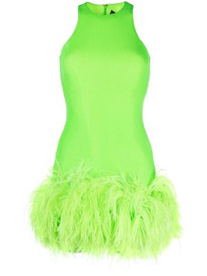 David Koma feather-detail sequinned minidress - Green