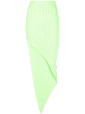 David Koma high-waisted ribbed-knit skirt - Green