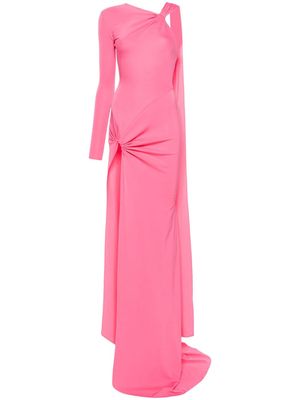 David Koma knot-detail asymmetric maxi dress - Pink