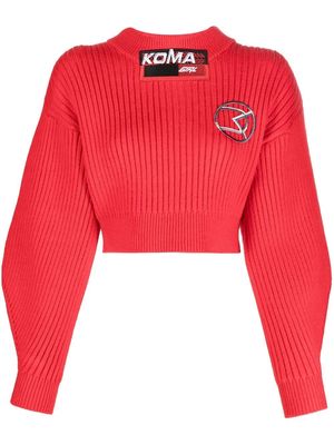 David Koma Koma Girl cropped ribbed jumper - Red