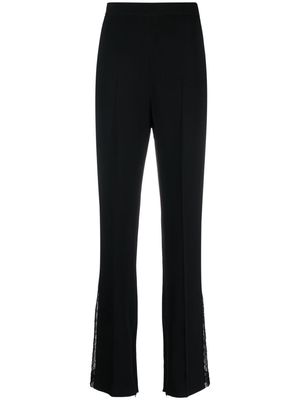 David Koma lace-stripe high-waited trousers - Black