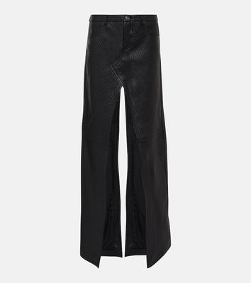 David Koma Leather split-hem maxi skirt