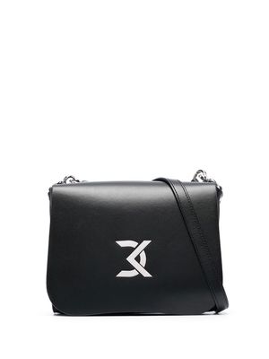 David Koma logo plaque shoulder bag - Black