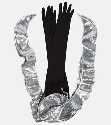 David Koma Long sequined gloves