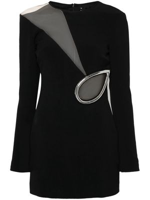David Koma mesh-panelled mini dress - Black