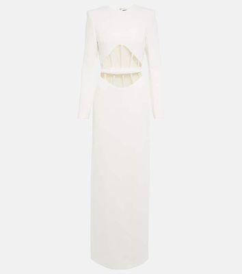 David Koma Mesh-trimmed cady gown