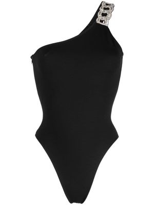 David Koma one-shoulder chain-link bodysuit - Black
