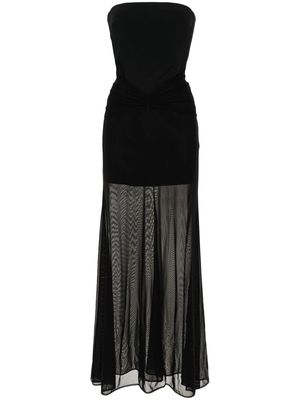 David Koma panelled strapless gown - Black