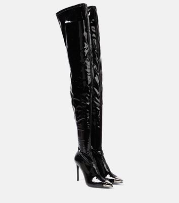 David Koma Patent over-the-knee boots