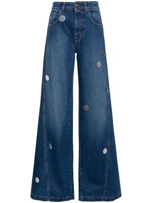 David Koma Plexi Mirror wide-leg jeans - Blue