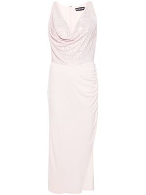 David Koma rhinestone-embellished ruched gown - Pink