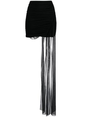 David Koma ruched drape skirt - Black