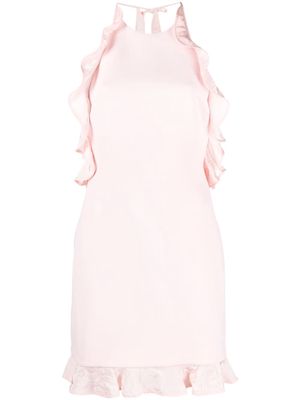 David Koma ruffle-detail mini dress - Pink