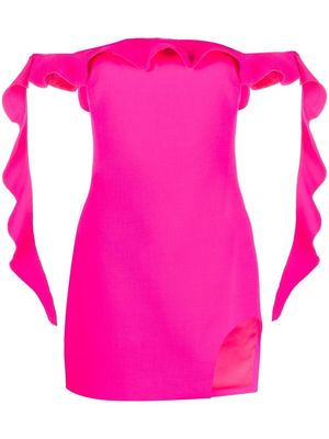 David Koma ruffle-detail off-shoulder dress - Pink