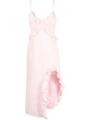 David Koma ruffle-detail sleeveless dress - Pink