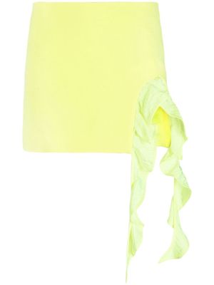 David Koma ruffle-trimmed miniskirt - Yellow