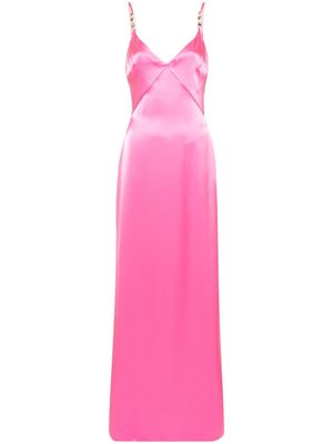 David Koma satin crystal-embellished detail dress - Pink