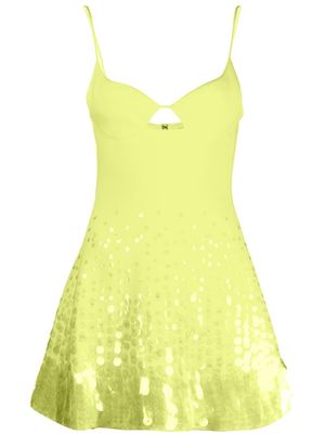 David Koma sequined sleeveless minidress - Yellow